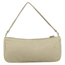 PRADA Accessory Pouch Nylon Beige Silver Auth BAZ860A-2
