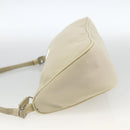 PRADA Accessory Pouch Nylon Beige Silver Auth BAZ860A-3