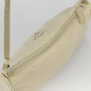 PRADA Accessory Pouch Nylon Beige Silver Auth BAZ860A-6