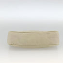 PRADA Accessory Pouch Nylon Beige Silver Auth BAZ860A-5