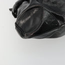 Salvatore Ferragamo Gancini Hand Bag Leather Black Gold Auth BAZ862A-14