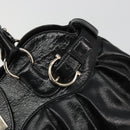Salvatore Ferragamo Gancini Hand Bag Leather Black Gold Auth BAZ862A-17