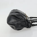 Salvatore Ferragamo Gancini Hand Bag Leather Black Gold Auth BAZ862A-3