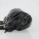Salvatore Ferragamo Gancini Hand Bag Leather Black Gold Auth BAZ862A-4