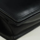 TIFFANY&Co. Chain Shoulder Bag Leather 2way Black Gold Auth BAZ864V-15