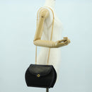 TIFFANY&Co. Chain Shoulder Bag Leather 2way Black Gold Auth BAZ864V-24