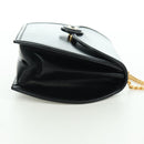 TIFFANY&Co. Chain Shoulder Bag Leather 2way Black Gold Auth BAZ864V-4