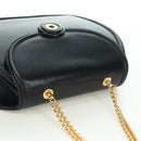 TIFFANY&Co. Chain Shoulder Bag Leather 2way Black Gold Auth BAZ864V-6