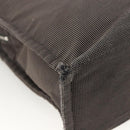 HERMES Her Line MM Hand Bag Canvas Gray Silver Auth BAZ866-13