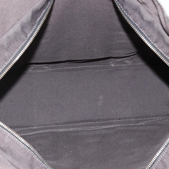 HERMES Her Line MM Hand Bag Canvas Gray Silver Auth BAZ866