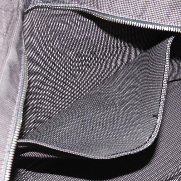 HERMES Her Line MM Hand Bag Canvas Gray Silver Auth BAZ866