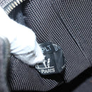 HERMES Her Line MM Hand Bag Canvas Gray Silver Auth BAZ866-19