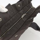 HERMES Her Line MM Hand Bag Canvas Gray Silver Auth BAZ866-6