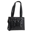 CHANEL COCO Mark Tragetasche Lackleder Schwarz Gold CC Auth BAZ868-1