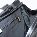 CHANEL COCO Mark Tragetasche Lackleder Schwarz Gold CC Auth BAZ868-21