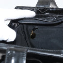 CHANEL COCO Mark Tragetasche Lackleder Schwarz Gold CC Auth BAZ868-23