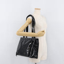 CHANEL COCO Mark Tragetasche Lackleder Schwarz Gold CC Auth BAZ868-25