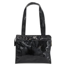 CHANEL COCO Mark Tragetasche Lackleder Schwarz Gold CC Auth BAZ868-2