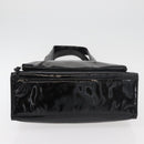 CHANEL COCO Mark Tragetasche Lackleder Schwarz Gold CC Auth BAZ868-5