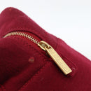 CHANEL Choco Bar Hand Bag Cotton Bordeaux Gold CC Auth BAZ870-18