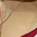 CHANEL Choco Bar Hand Bag Cotton Bordeaux Gold CC Auth BAZ870-11