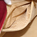 CHANEL Choco Bar Hand Bag Cotton Bordeaux Gold CC Auth BAZ870-23