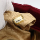 CHANEL Choco Bar Hand Bag Cotton Bordeaux Gold CC Auth BAZ870-12