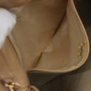 CHANEL Matelasse Chain Gripoa Shoulder Bag Lamb Skin Beige Gold CC Auth BAZ871-27