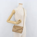 CHANEL Matelasse Chain Gripoa Shoulder Bag Lamb Skin Beige Gold CC Auth BAZ871-28