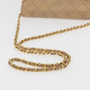 CHANEL Matelasse Chain Gripoa Shoulder Bag Lamb Skin Beige Gold CC Auth BAZ871-7