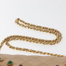 CHANEL Matelasse Chain Gripoa Shoulder Bag Lamb Skin Beige Gold CC Auth BAZ871-8