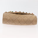 CHANEL Matelasse Chain Gripoa Shoulder Bag Lamb Skin Beige Gold CC Auth BAZ871-5