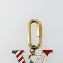 LOUIS VUITTON Bijoux Sac LV Flag Key Holder metal Gold Tone MP2484 Auth BAZ874A-3