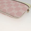 GUCCI GG Canvas Pouch Pink Gold Auth BAZ875A-15