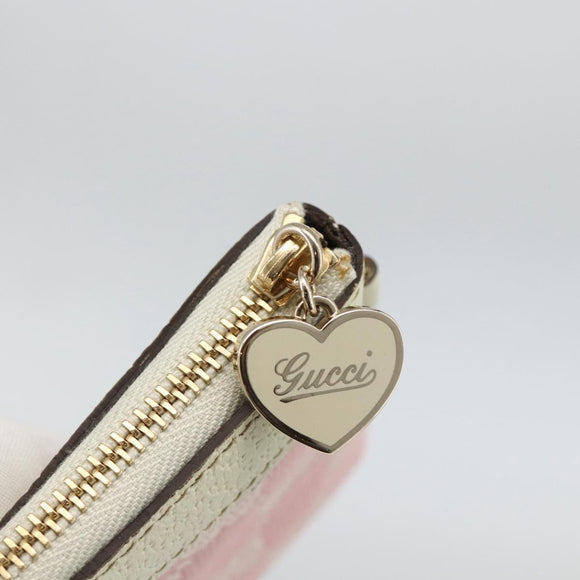 GUCCI GG Canvas Pouch Pink Gold Auth BAZ875A