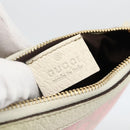 GUCCI GG Canvas Pouch Pink Gold Auth BAZ875A-17