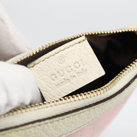 GUCCI GG Canvas Pouch Pink Gold Auth BAZ875A