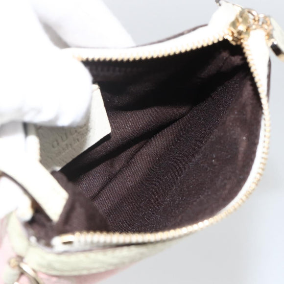 GUCCI GG Canvas Pouch Pink Gold Auth BAZ875A
