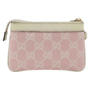 GUCCI GG Canvas Pouch Pink Gold Auth BAZ875A-2