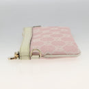 GUCCI GG Canvas Pouch Pink Gold Auth BAZ875A-3