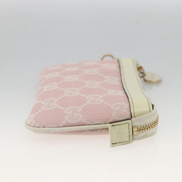 GUCCI GG Canvas Pouch Pink Gold Auth BAZ875A