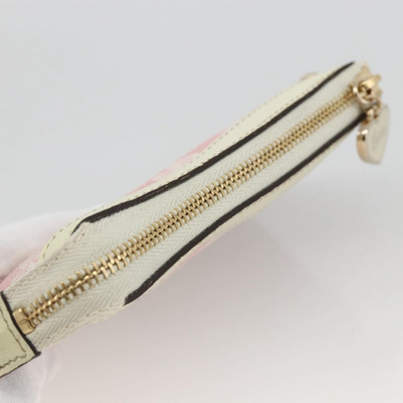 GUCCI GG Canvas Pouch Pink Gold Auth BAZ875A