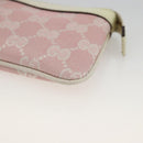 GUCCI GG Canvas Pouch Pink Gold Auth BAZ875A-7