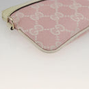 GUCCI GG Canvas Pouch Pink Gold Auth BAZ875A-14
