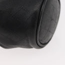 CHANEL Camellia Drawstring Pouch Lamb Skin Black Gold CC Auth BAZ879A-12