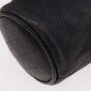 CHANEL Camellia Drawstring Pouch Lamb Skin Black Gold CC Auth BAZ879A-13