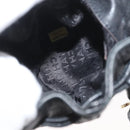 CHANEL Camellia Drawstring Pouch Lamb Skin Black Gold CC Auth BAZ879A-17