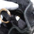 CHANEL Camellia Drawstring Pouch Lamb Skin Black Gold CC Auth BAZ879A-20