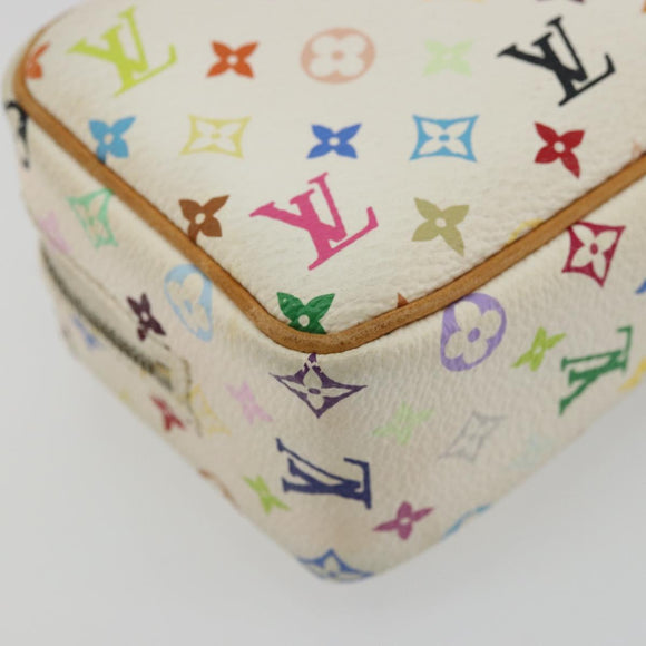 LOUIS VUITTON Monogram Multicolor Trousse Wapity Pouch White M58033 Auth BAZ880A
