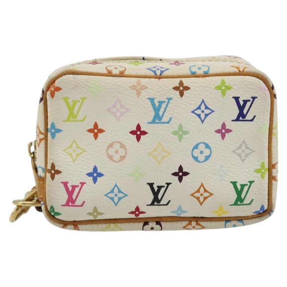 LOUIS VUITTON Monogram Multicolor Trousse Wapity Pouch White M58033 Auth BAZ880A